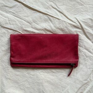 Clare Vivier Classic Envelope Clutch in Red